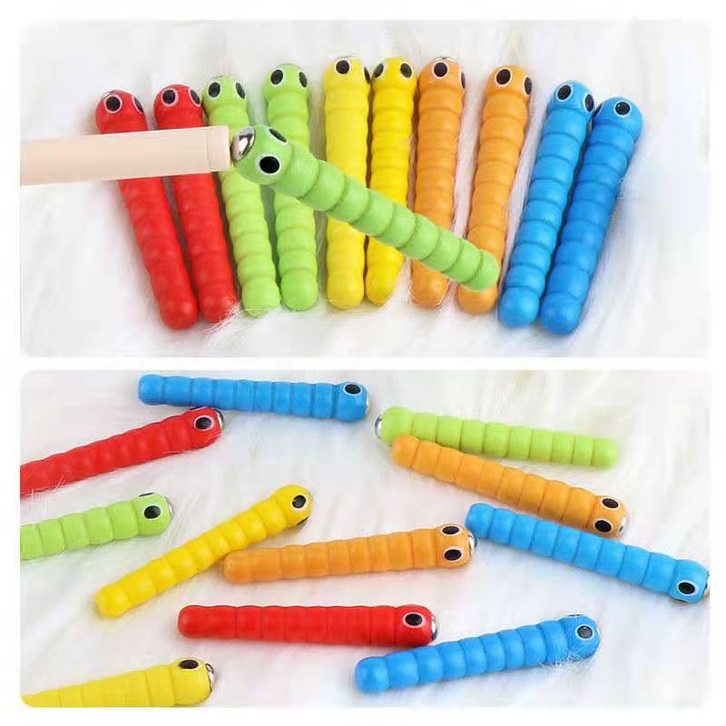 Woodworking Kids Toys - Montessori Educational Wooden Toys Wand Worms