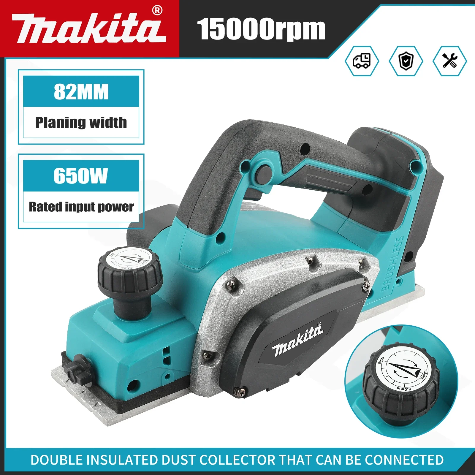 Woodworking Power Tools - DKP180 Brushless Cordless Electric Planer Rechargeable