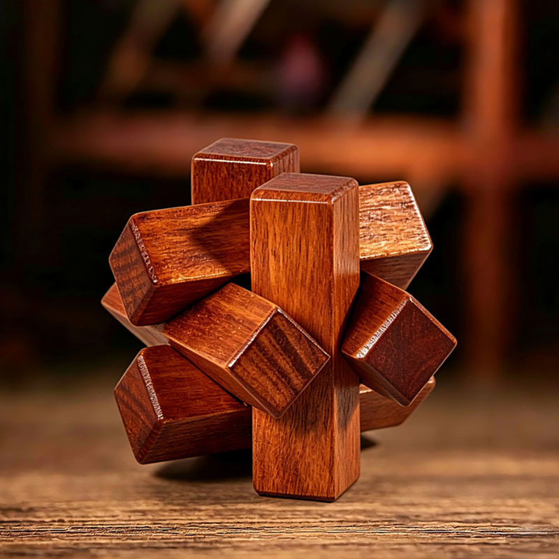 Woodworking Kids Toys - Wooden Knot Puzzle IQ Logic Training