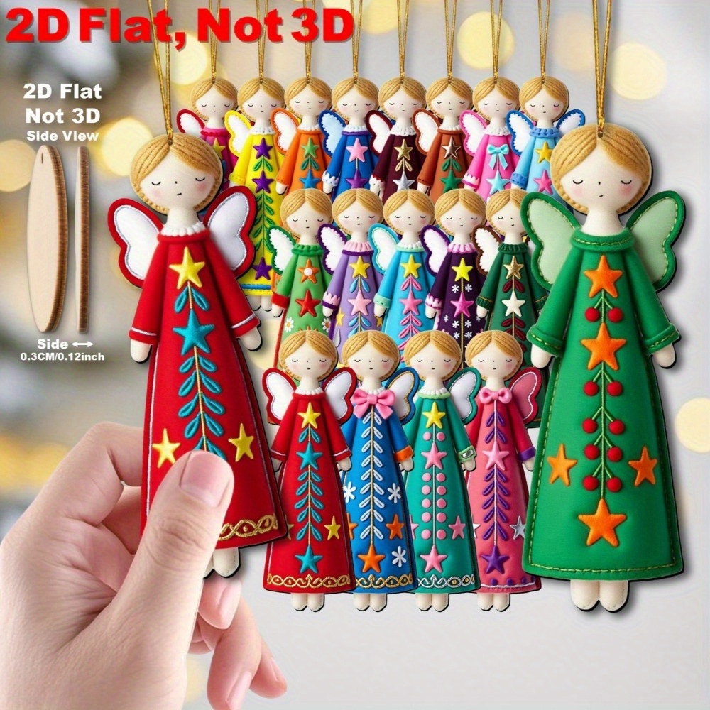 Woodworking Tv - 16Pcs Colorful Angel Decorations - 4.7inch