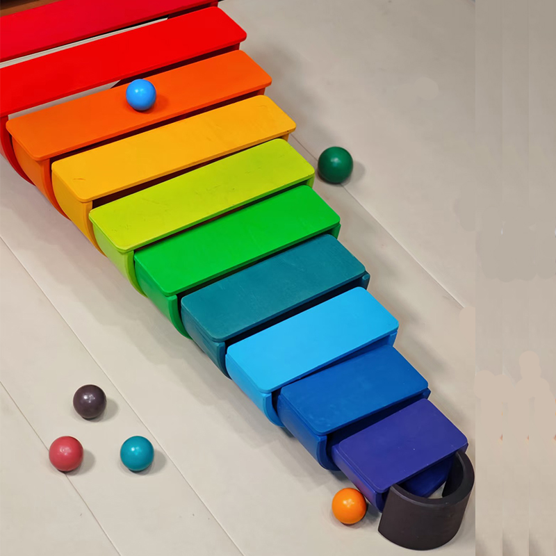 Wooden Rainbow Block Colorful  - Woodworking Kids Toys 评论和价格