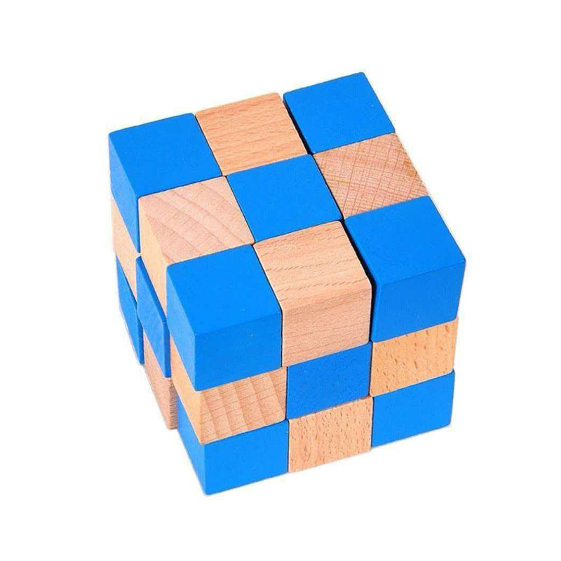 Square Snake Cube Wooden Brain - Woodworking Kids Toys 评论和价格