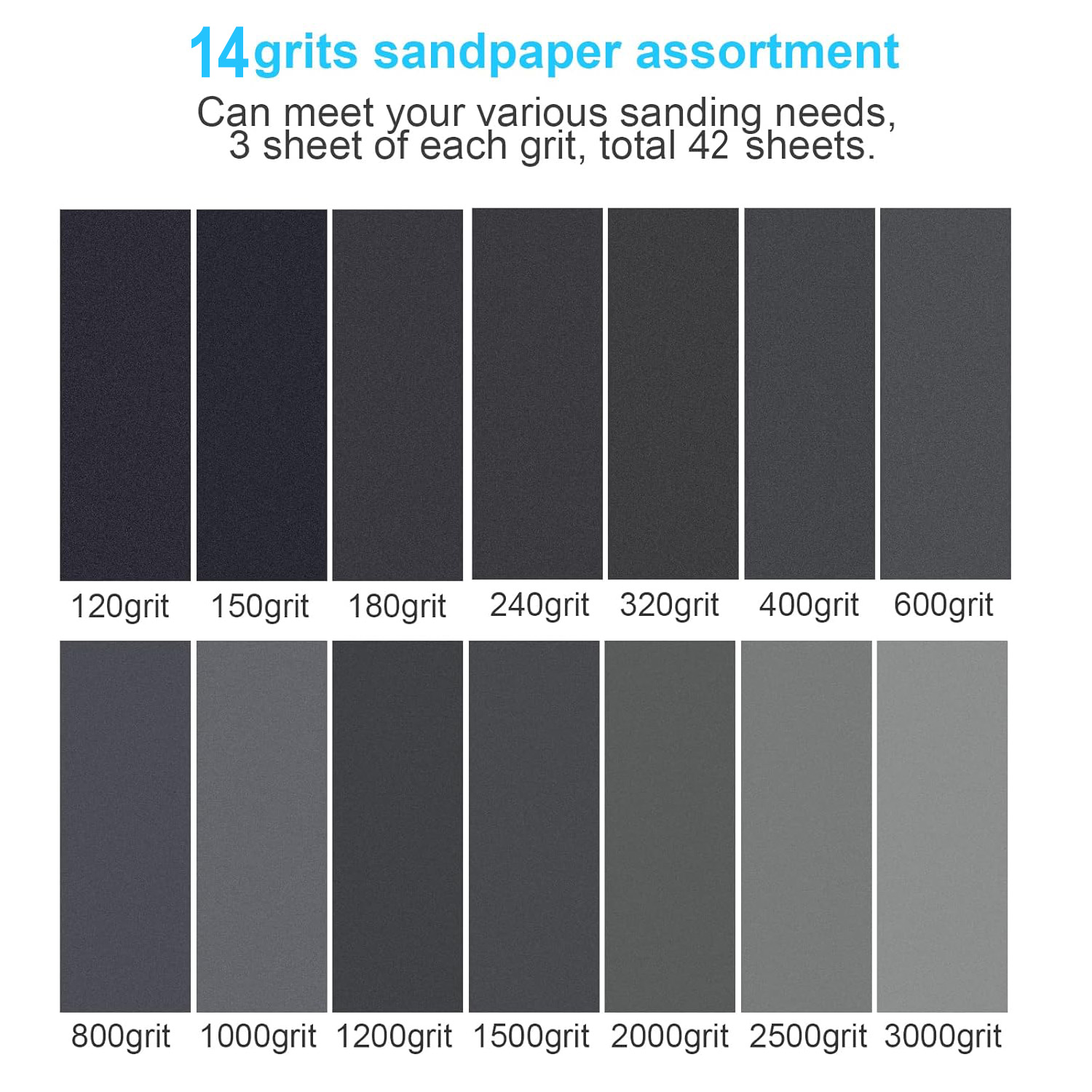 42Pcs Dry Wet Sandpaper Set, 1 - Woodworking Kit 评论和价格