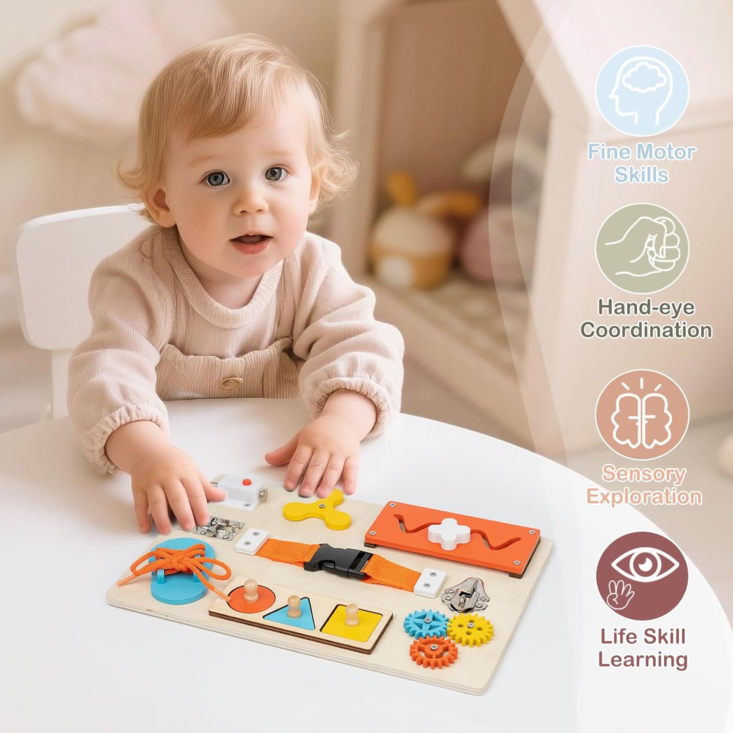 Montessori Busy Board for Todd - Woodworking Kids Toys 评论和价格